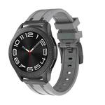 22mm Flat Head Silicone Watch Band(Black Grey)