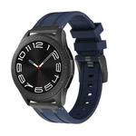 22mm Flat Head Silicone Watch Band(Black Blue)