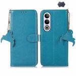 For OnePlus Ace 3V Genuine Leather Litchi Texture RFID Leather Phone Case(Blue)