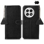 For OnePlus 13 Genuine Leather Litchi Texture RFID Leather Phone Case(Black)