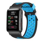 For Huawei Watch D Two Color Punched Silicone Watch Band(Black Blue)