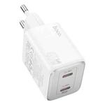 hoco N42 Elogiado PD45W Dual-port Type-C Charger, EU Plug(White)