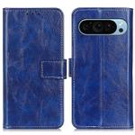For Google Pixel 10 / 9 Retro Crazy Horse Texture Flip Leather Phone Case(Blue)