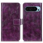 For Google Pixel 10 / 9 Retro Crazy Horse Texture Flip Leather Phone Case(Purple)