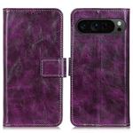For Google Pixel 10 Pro / 9 Pro Retro Crazy Horse Texture Flip Leather Phone Case(Purple)