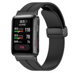 For Huawei Watch D Solid Color Folding Magnetic Buckle Silicone Watch Band(Black)