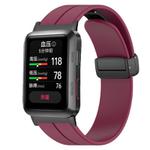For Huawei Watch D Solid Color Folding Magnetic Buckle Silicone Watch Band(Wine Red)