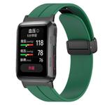 For Huawei Watch D Solid Color Folding Magnetic Buckle Silicone Watch Band(Army Green)