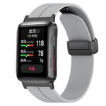 For Huawei Watch D Solid Color Folding Magnetic Buckle Silicone Watch Band(Light Grey)