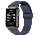 For Huawei Watch D Solid Color Folding Magnetic Buckle Silicone Watch Band(Midnight Blue)