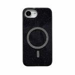 For iPhone 16e Glitter MagSafe Magnetic TPU Phone Case(Black)
