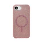 For iPhone 16e Glitter MagSafe Magnetic TPU Phone Case(Pink)