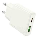 hoco N45 Biscuit PD30W Type-C + QC3.0 USB Charger, EU Plug(White)