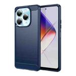 For Infinix Note 40X 5G Carbon Fiber Brushed Texture TPU Phone Case(Blue)