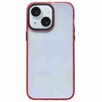 For iPhone 15 2 in 1 Acrylic Transparent Shockproof Phone Case(Red)