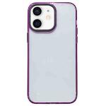 For iPhone 12 Pro Max 2 in 1 Acrylic Transparent Shockproof Phone Case(Purple)