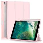 For iPad 10.2 2021 / 2020 / 10.5 Acrylic 3-Fold Solid Color Smart Leather Tablet Case(Pink)