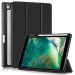 For iPad 10.2 2021 / 2020 / 10.5 Acrylic 3-Fold Solid Color Smart Leather Tablet Case(Black)