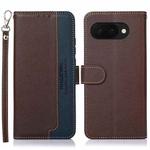 For Google Pixel 9a KHAZNEH Litchi Texture Leather RFID Phone Case(Brown)