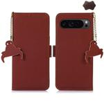 For Google Pixel 10 / 9 Genuine Leather Magnetic RFID Leather Phone Case(Coffee)