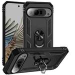 For Google Pixel 9 Pro XL Shockproof TPU + PC Phone Case with Holder(Black)