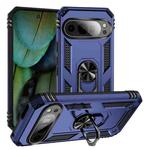 For Google Pixel 9 Pro / 9 Shockproof TPU + PC Phone Case with Holder(Blue)