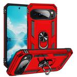 For Google Pixel 10 Shockproof TPU + PC Phone Case with Holder(Red)