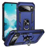 For Google Pixel 10 Pro XL Shockproof TPU + PC Phone Case with Holder(Blue)