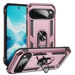 For Google Pixel 10 Pro XL Shockproof TPU + PC Phone Case with Holder(Rose Gold)