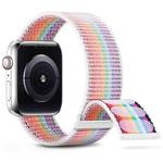 For Apple Watch SE 2023 40mm Dual Hook and Loop Nylon Watch Band(Rainbow)