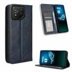 For Asus ROG Phone 8 / 8 Pro Magnetic Buckle Retro Texture Leather Phone Case(Blue)