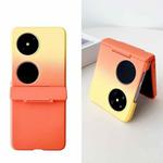 For Huawei P50 Pocket Skin Feel PC Full Coverage Shockproof Phone Case(Orange+Yellow)