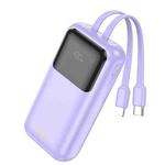 Hoco Q25 Graceful PD 20W 10000mAh Power Bank with 8 Pin + USB-C / Type-C Cable(Purple)