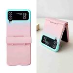 For Samsung Galaxy Z Flip4 5G Skin Feel PC Full Coverage Shockproof Phone Case(Pink+Light Blue)