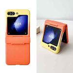 For Samsung Galaxy Z Flip5 5G Skin Feel PC Full Coverage Shockproof Phone Case(Orange+Yellow)