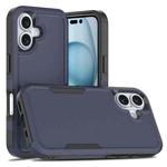 For iPhone 16 2 in 1 PC + TPU Phone Case(Dark Blue)