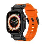 For Apple Watch Ultra 49mm Explorer TPU Watch Band(Black Orange)