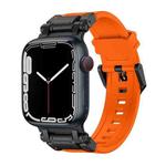 For Apple Watch Series 8 45mm Explorer TPU Watch Band(Black Orange)