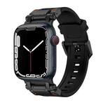 For Apple Watch SE 44mm Explorer TPU Watch Band(Black Black)