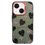 For iPhone 15 Sweet Cool Bow PC Phone Case(Love Heart)