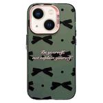 For iPhone 15 Sweet Cool Bow PC Phone Case(Black Bow Ties)