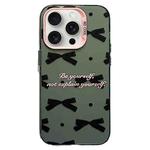 For iPhone 14 Pro Sweet Cool Bow PC Phone Case(Black Bow Ties)