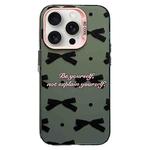 For iPhone 14 Pro Max Sweet Cool Bow PC Phone Case(Black Bow Ties)