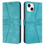 For iPhone 15 Triangle Solid Color Leather Phone Case(Green)