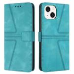 For iPhone 14 Plus Triangle Solid Color Leather Phone Case(Green)