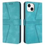 For iPhone 13 Triangle Solid Color Leather Phone Case(Green)