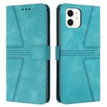 For iPhone 12 / 12 Pro Triangle Solid Color Leather Phone Case(Green)
