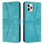 For iPhone 11 Pro Max Triangle Solid Color Leather Phone Case(Green)