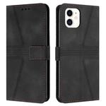 For iPhone 11 Triangle Solid Color Leather Phone Case(Black)