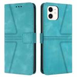 For iPhone 11 Triangle Solid Color Leather Phone Case(Green)